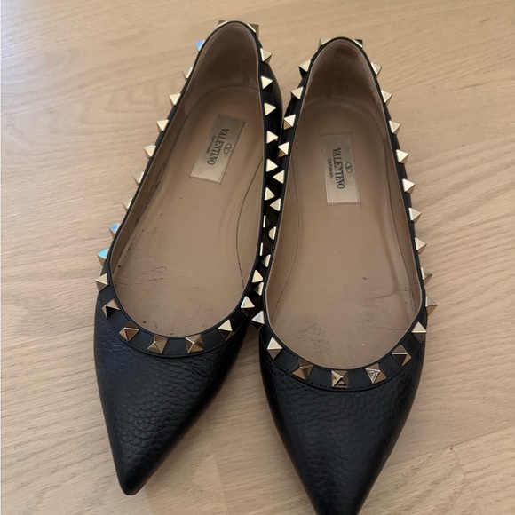 Valentino Garavani Rockstud leather point-toe flats - Picture 1 of 2